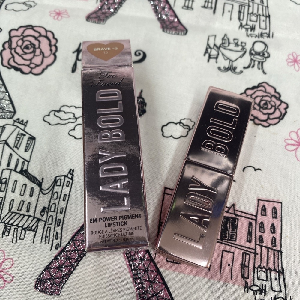Too Faced Lady Bold lipstick Shade  Brave #12 Brand New 100% Authentic